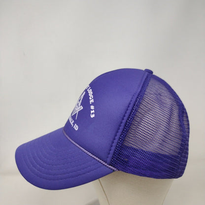 Silver City Lodge #13 Homedale ID Snapback Trucker Hat Purple OS Mesh Back Rope