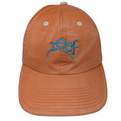 Reef Slideback Hat Orange One Size Adjustable Embroidered Fahrenheit