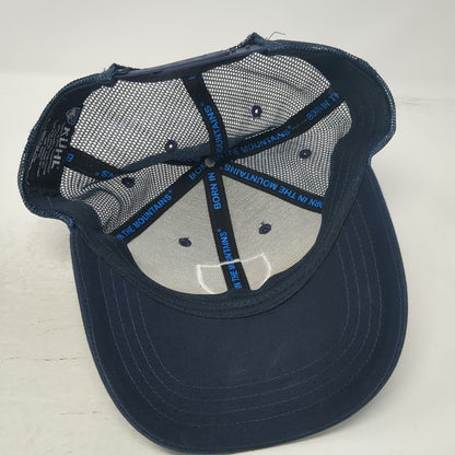 KÜHL Trucker Hat Blue One Size Mountain Patch Mesh Back Snapback Shield Logo