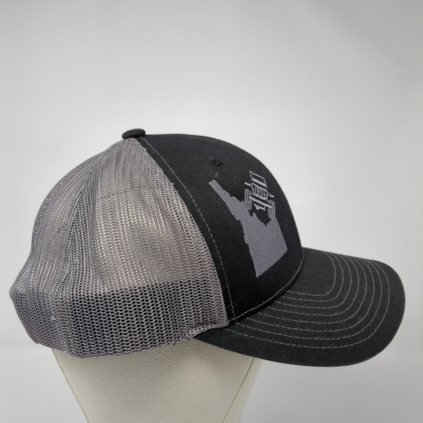 Idaho Snapback Mesh Back Trucker Hat Black One Size Richardson 6 Panel