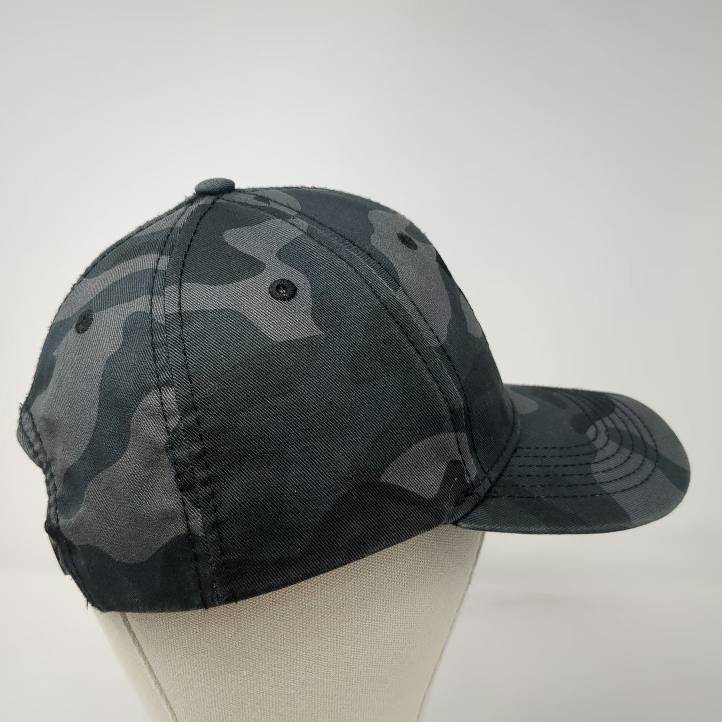 H3 Headwear Snapback Hat Gray Black One Size Camo Stars Bars Structured Graphic