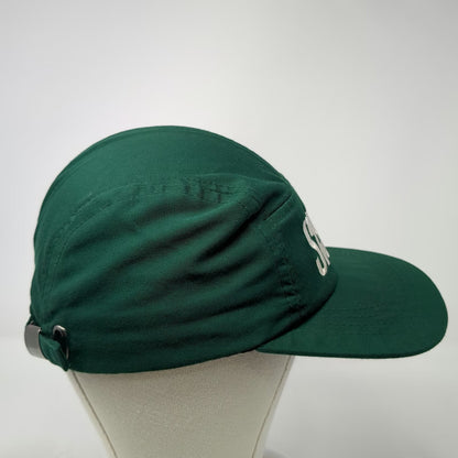 SISTA Embroidered 5 Panel Green Hat One Size Slideback Flat Bill Camper Cotton