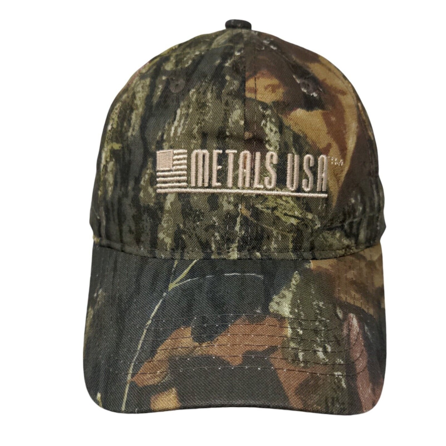 Metals USA Strapback Hat Camouflage OSFM Adjustable Embroidered Patriotic