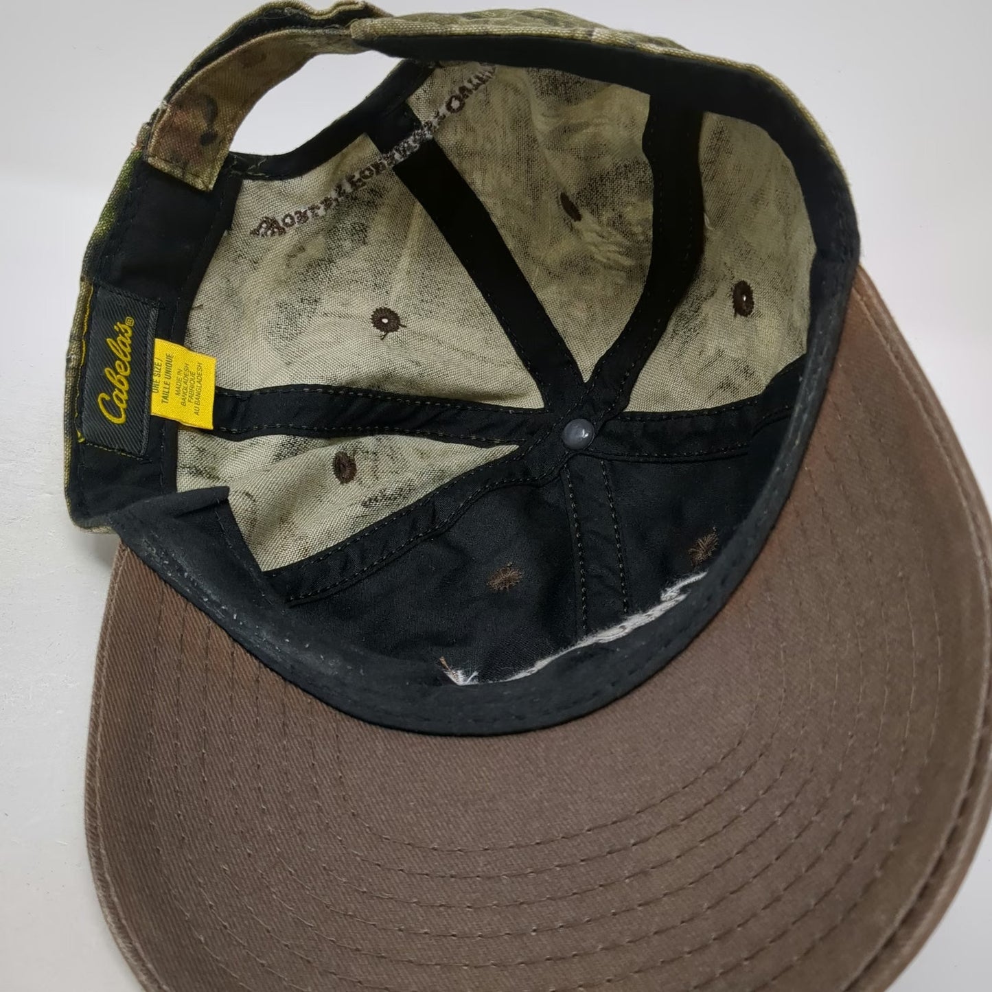 Cabela's Baseball Cap Green Brown Camo One Size Strapback Embroidered Hat