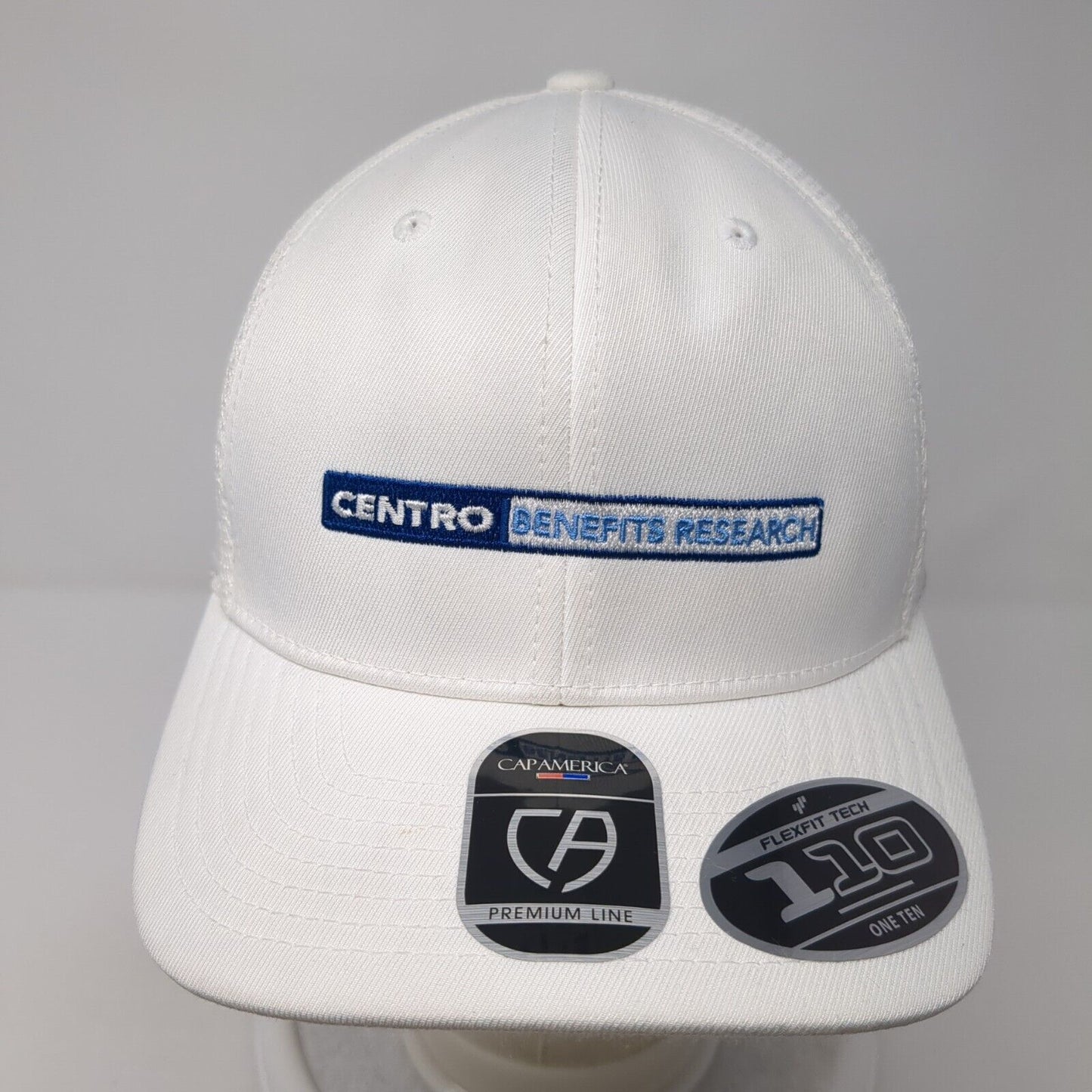 Centro Benefits Research Snapback Trucker Hat White OS 110 Flexfit Cap America
