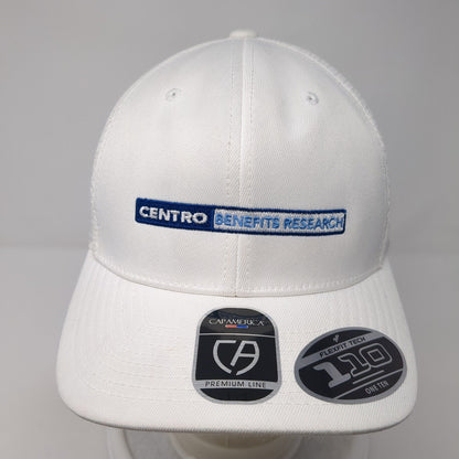 Centro Benefits Research Snapback Trucker Hat White OS 110 Flexfit Cap America