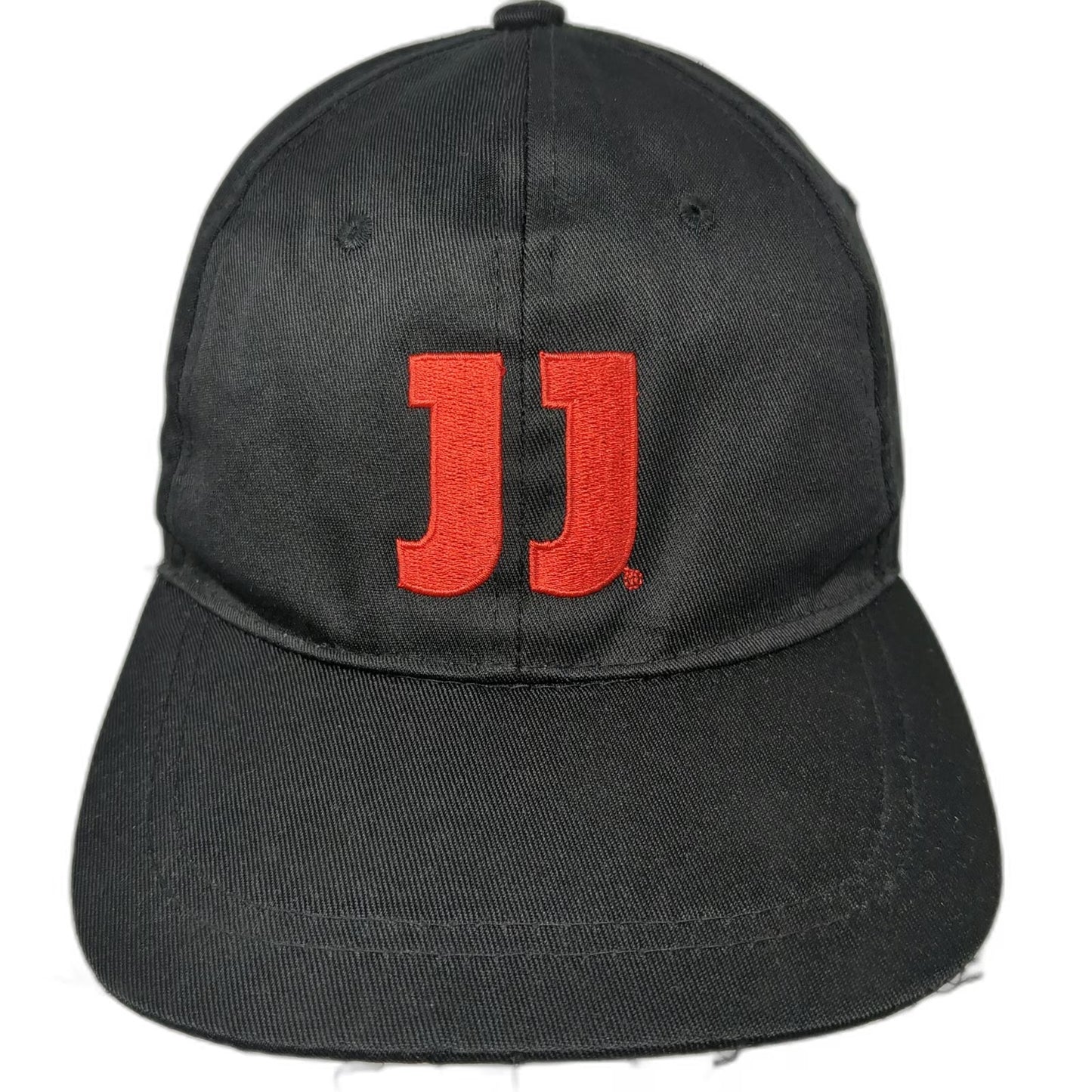 Jimmy John's Snapback Hat Black OSFM Red JJ Logo Polyester Embroidered 6 Panel