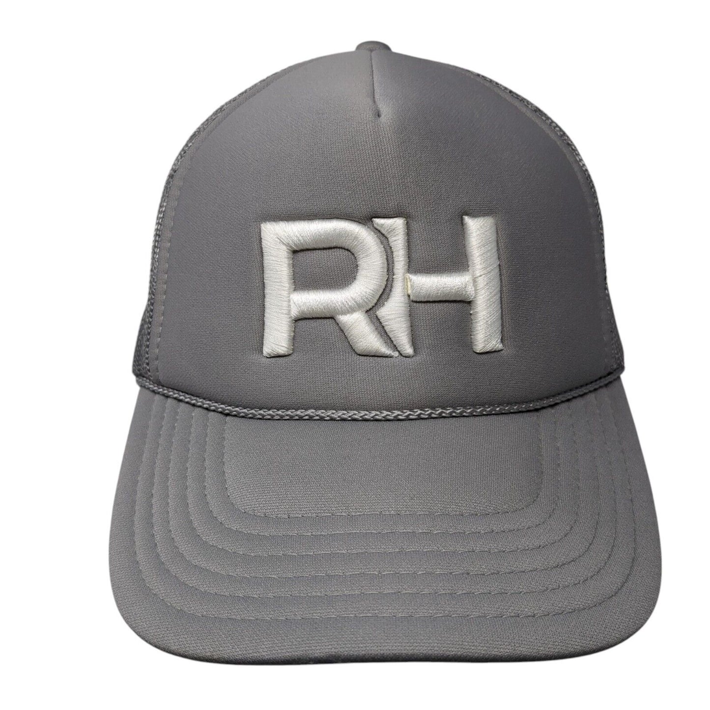 RH Snapback Rope Trucker Hat Gray One Size Embroidered Letter Otto