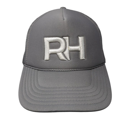 RH Snapback Rope Trucker Hat Gray One Size Embroidered Letter Otto