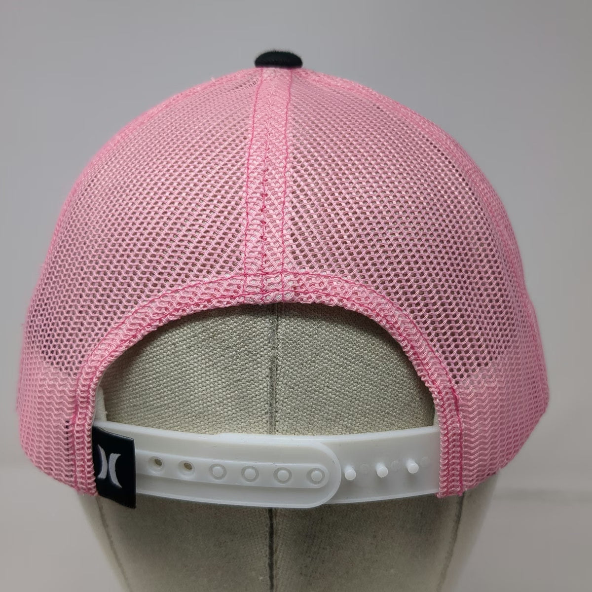 Hurley Trucker Hat Black Pink One Size Mesh Snapback Logo Embroidered Surf