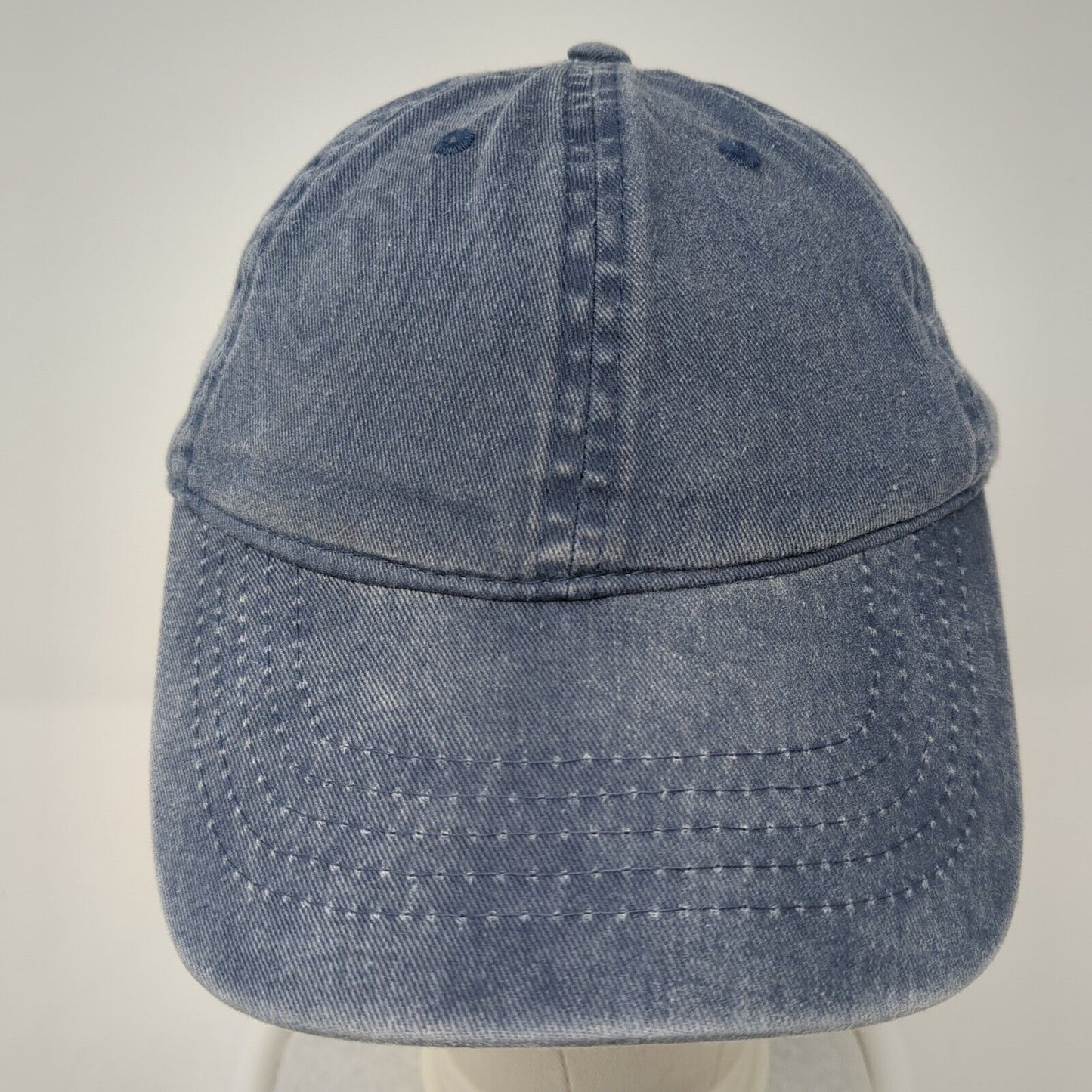 Unbranded Strapback Hat Blue One Size Solid 6 Panel Adjustable Blank