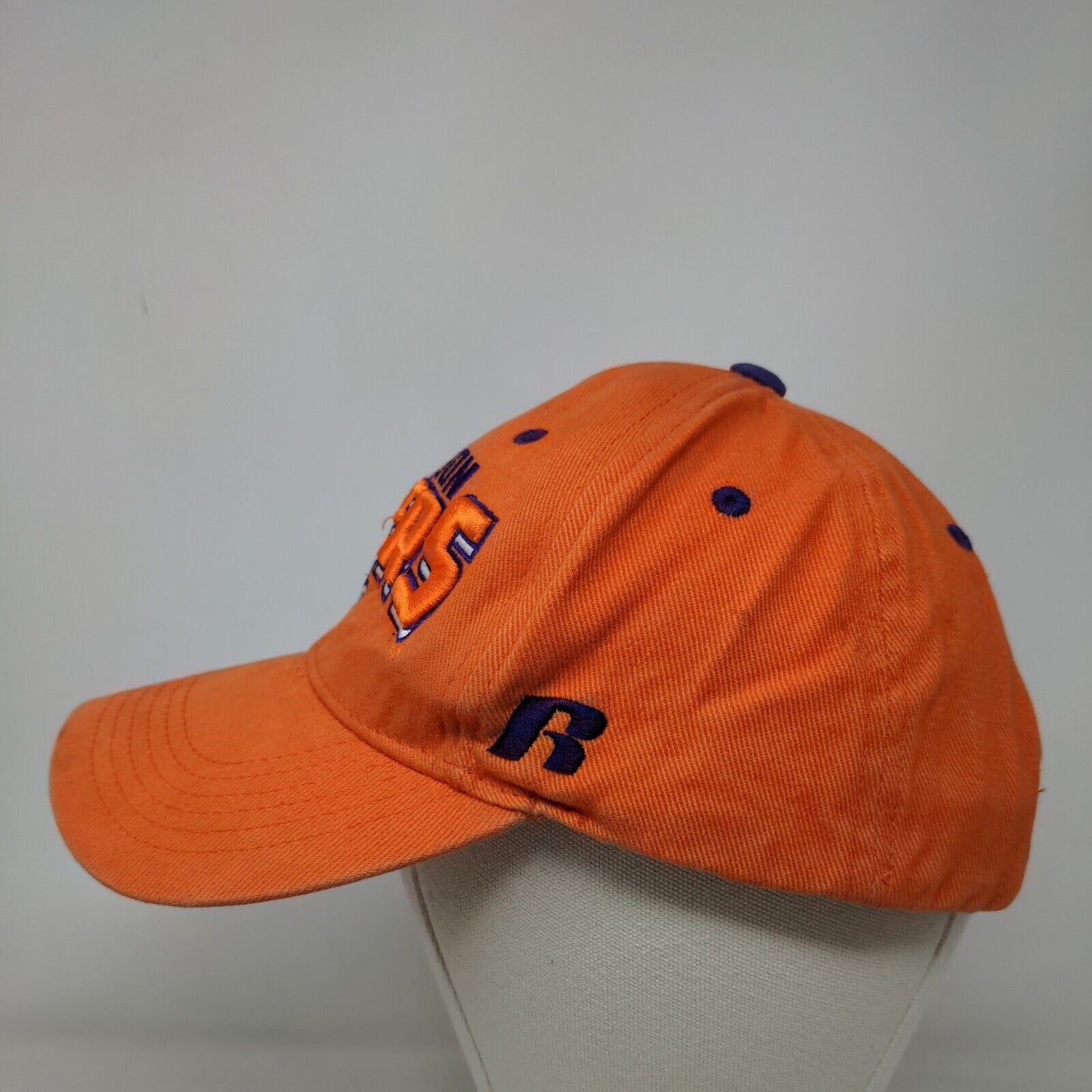 Russell Athletic Men's Strapback Hat Orange Embroidered Clemson Tigers Logo