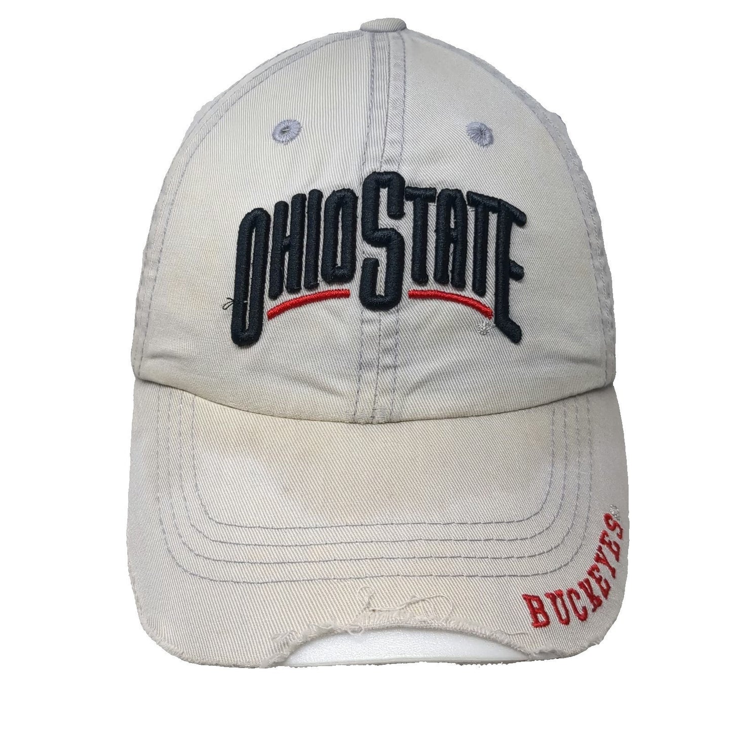 Ohio State Buckeyes NCAA Top of the World Gray OSFM Cap Distressed Curved Bill