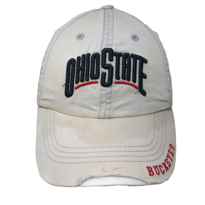 Ohio State Buckeyes NCAA Top of the World Gray OSFM Cap Distressed Curved Bill