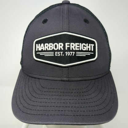 Harbor Freight Trucker Hat Gray Black One Size Mesh Back Snapback HFT Patch