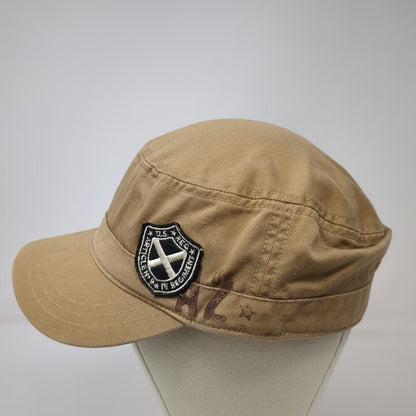 Old Navy Army Cap Brown XL Cotton Side Patch Shield Logo Regiment Military Hat