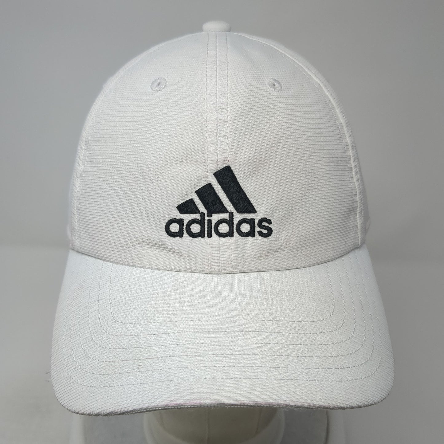 Adidas Strapback Baseball Cap White One Size Adjustable Embroidered 6 Panel