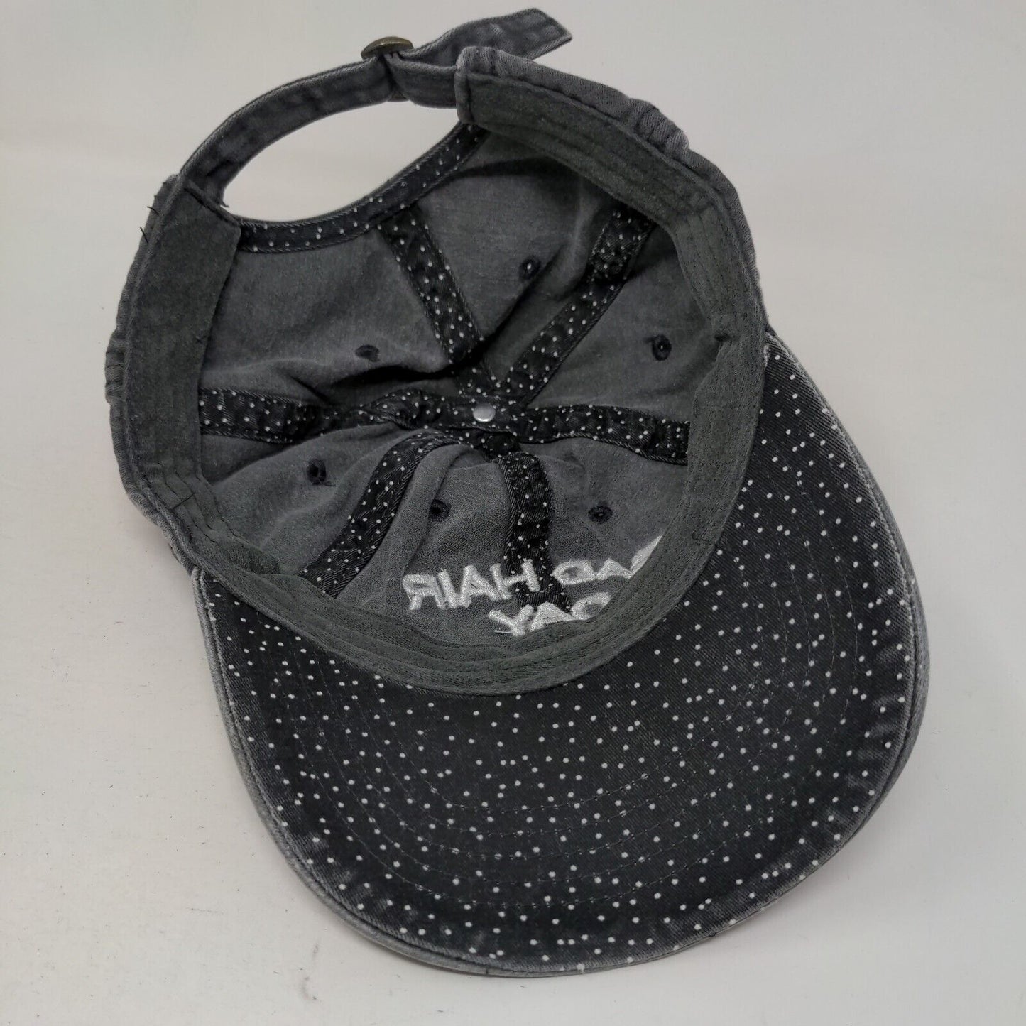 Bad Hair Day Slideback Hat Black OSFM Adjustable Embroidered Vented Holes