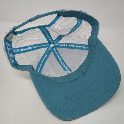 Yeti Coolers Snapback Mesh Back Trucker Hat Blue One Size Colorblock