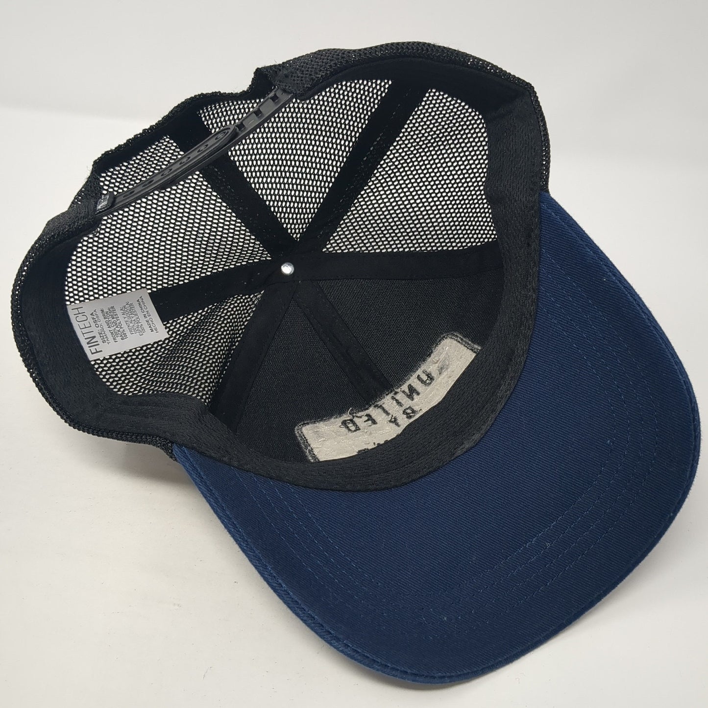 United By Fishing Fintech Snapback Trucker Hat Blue One Size Mesh Back