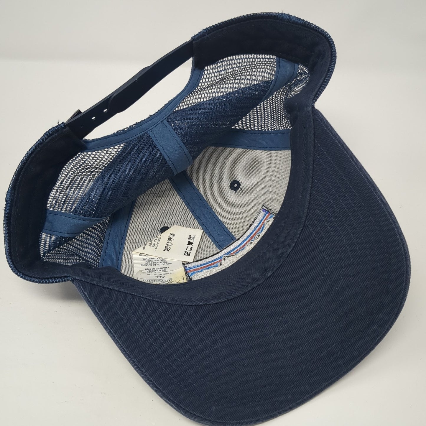 Patagonia P-6 Logo Snapback Trucker Hat Blue One Size Solid Mesh Back