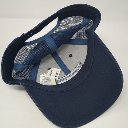 Patagonia P-6 Logo Snapback Trucker Hat Blue One Size Solid Mesh Back