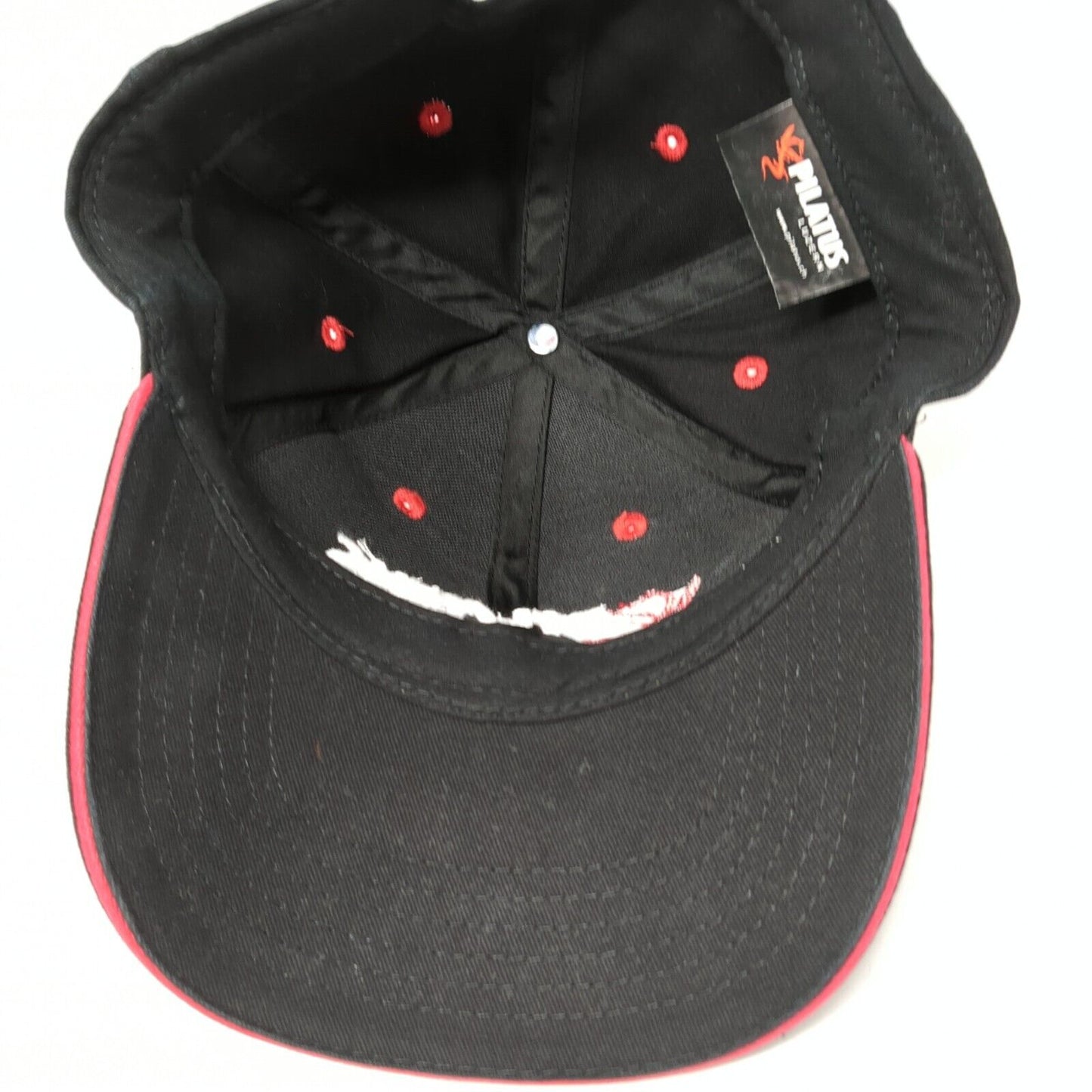 Pilatus Luzern Slideback Hat Black One Size Adjustable Embroidered Cotton