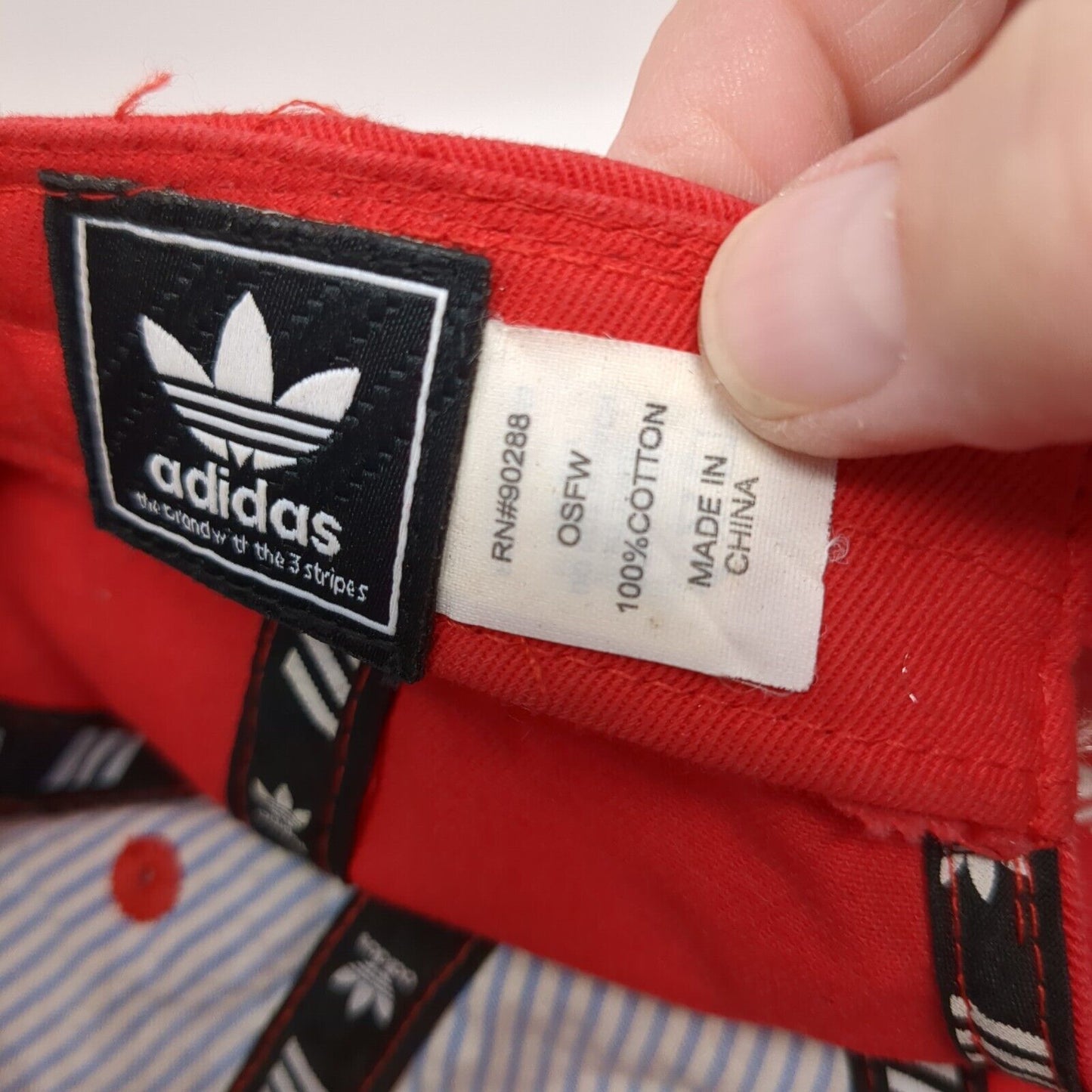Adidas Slideback Hat Red One Size Adjustable Embroidered Trefoil 6 Panel