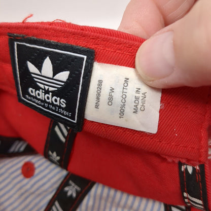 Adidas Slideback Hat Red One Size Adjustable Embroidered Trefoil 6 Panel
