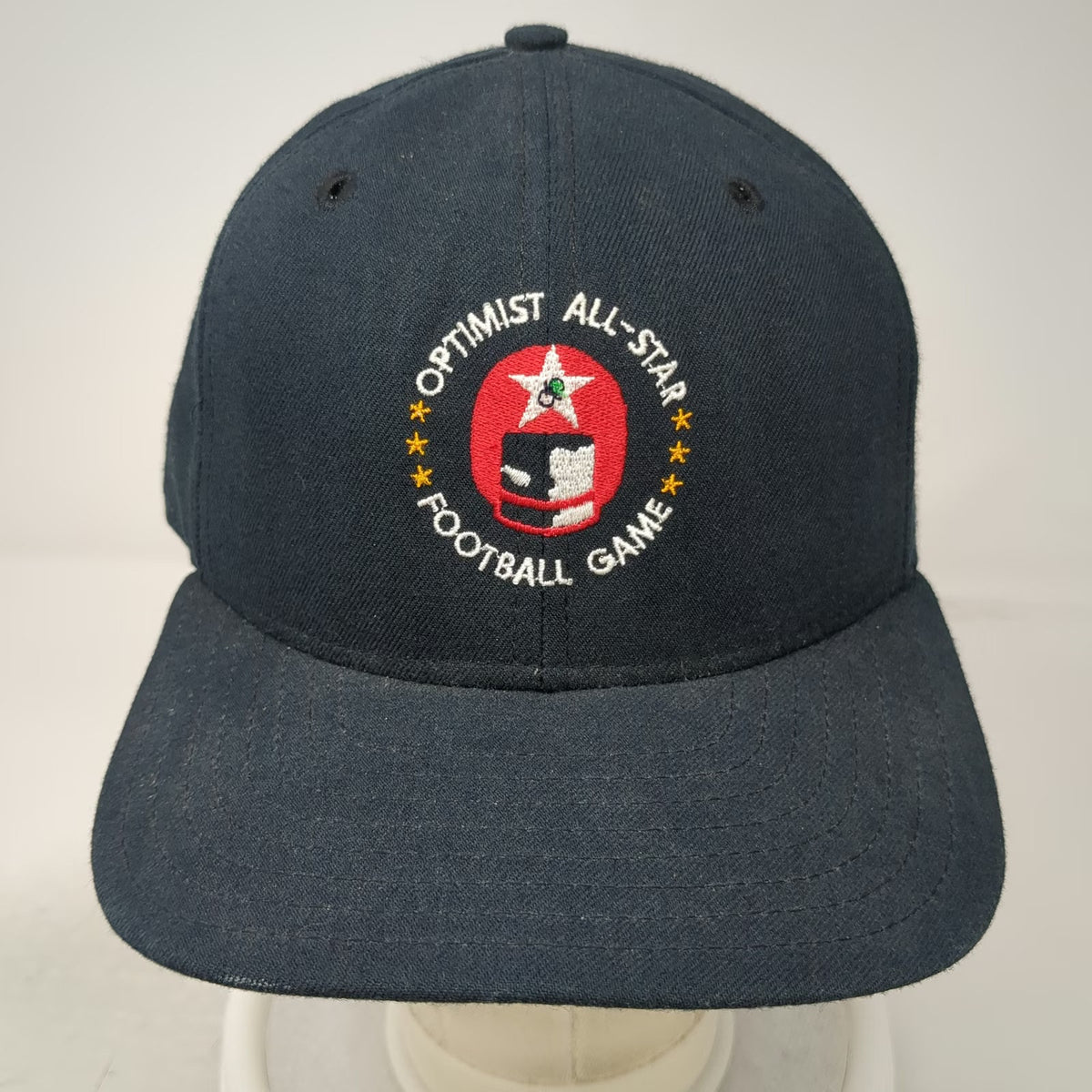 New Era Cap Blue 7 1/4 Wool Fitted Optimist All-Star Football Hat Vintage
