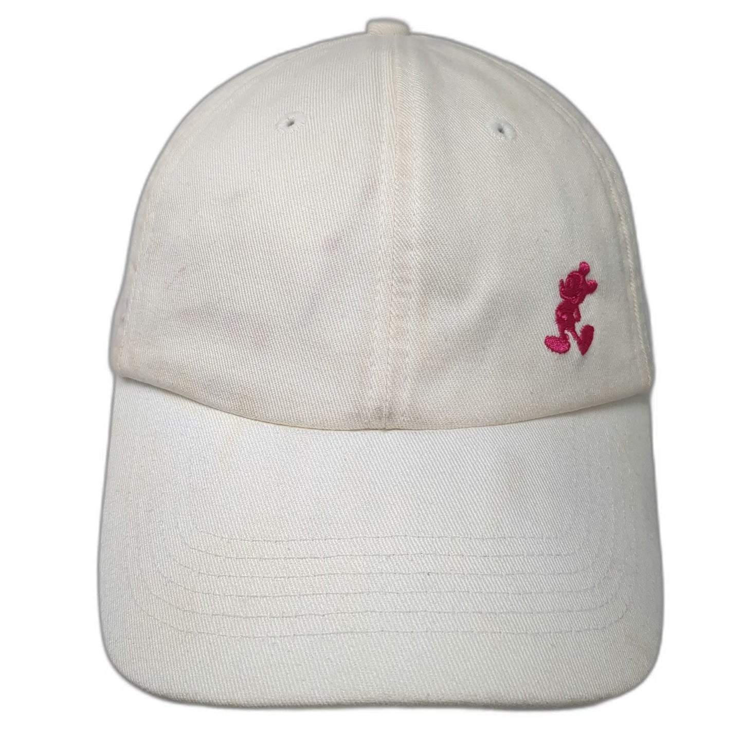 Disney Parks Baseball Cap White One Size Pink Mickey Mouse Strapback Hat