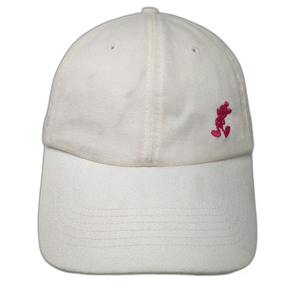 Disney Parks Baseball Cap White One Size Pink Mickey Mouse Strapback Hat