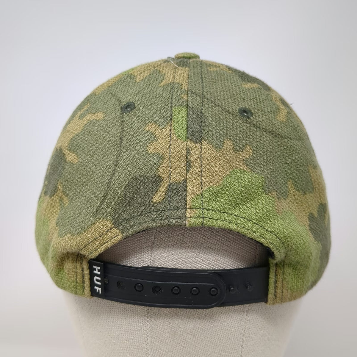 HUF 5 Panel Hat Green Brown Camo One Size Linen Blend Snapback Adjustable Cap