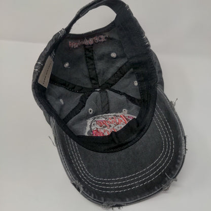 Wine O'Clock Strapback Hat Gray One Size Embroidered 4350 District