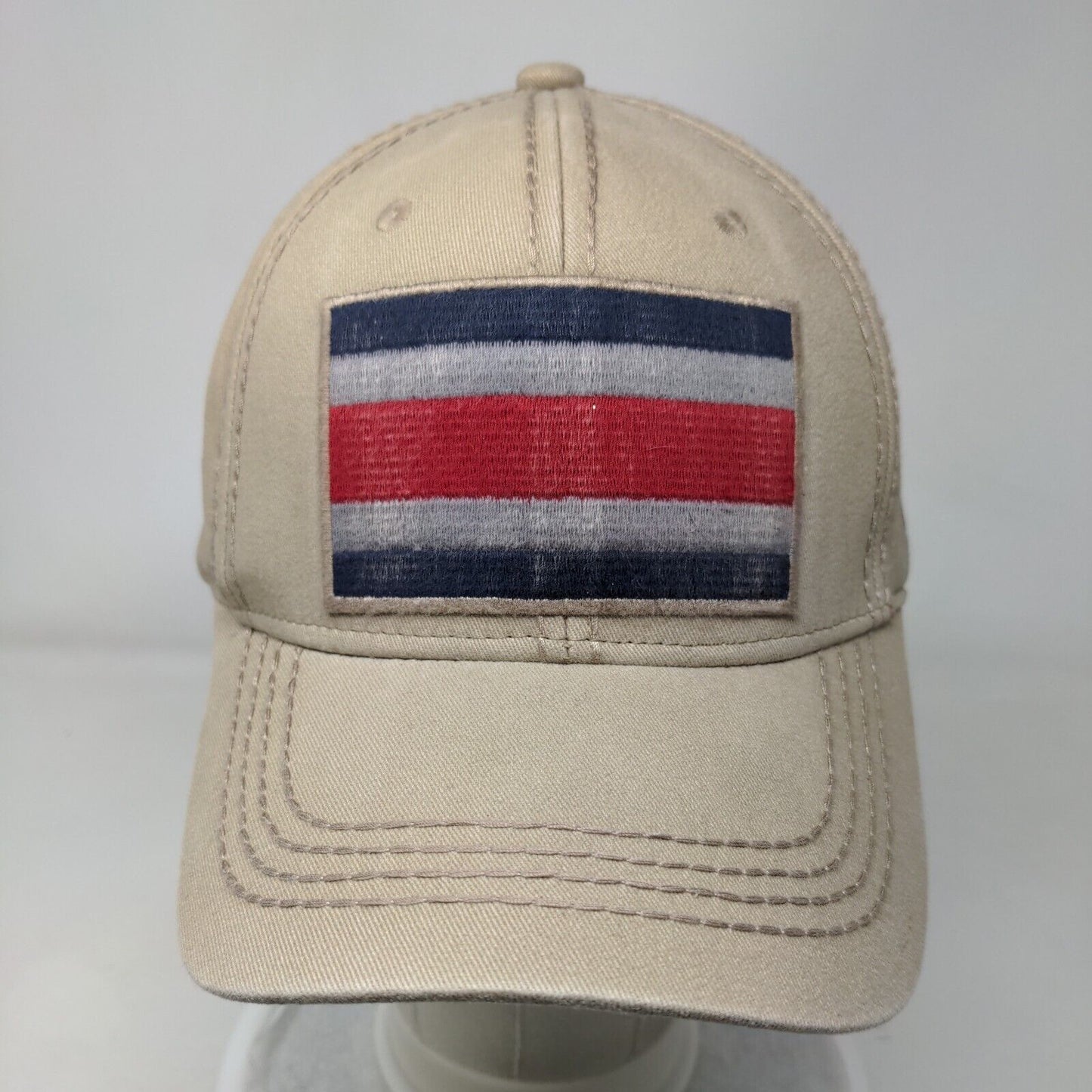 Flag of Costa Rica Patch Snapback Hat Tan OSFA Adjustable 6 Panel