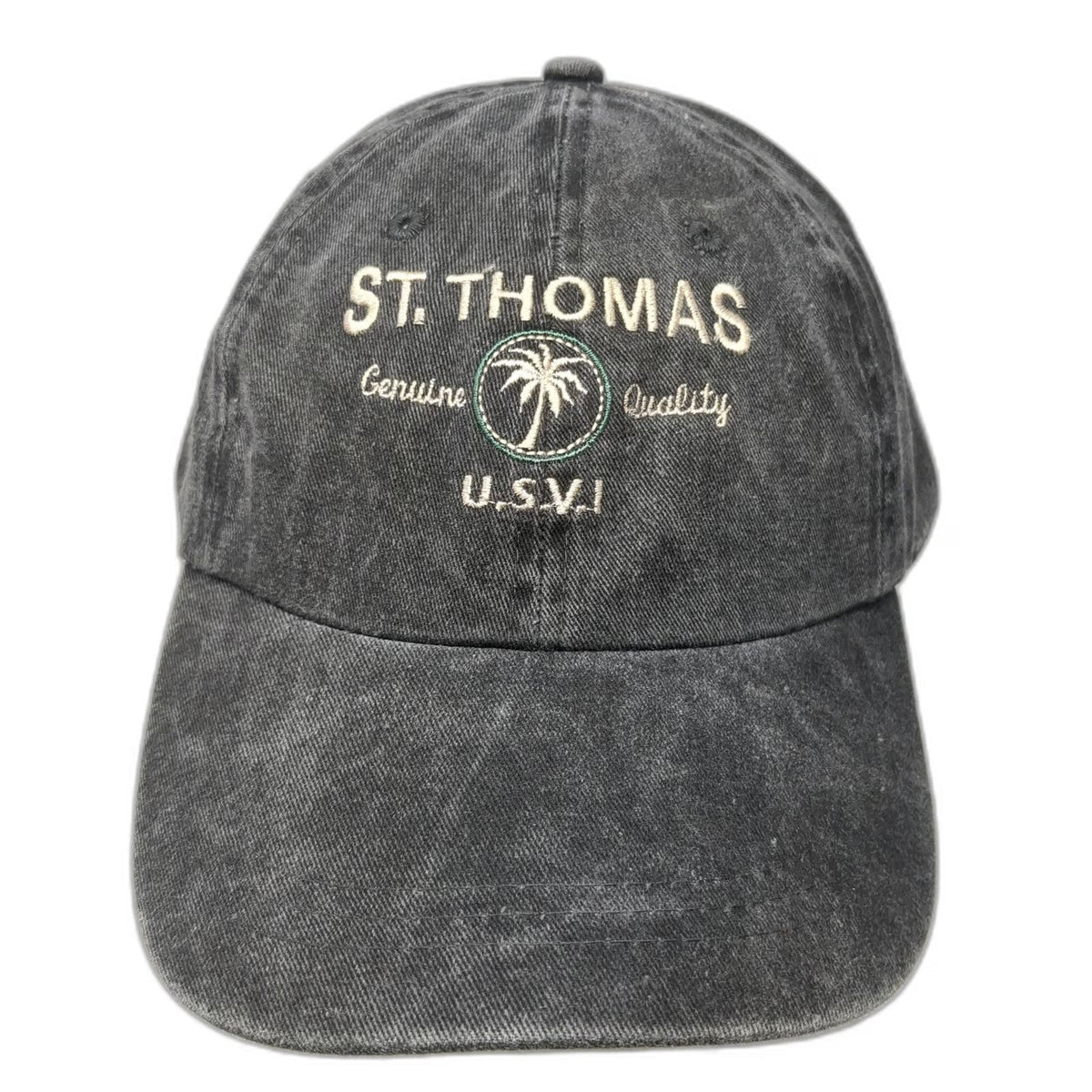 Youth Athletics St. Thomas USVI Palm Tree Gray Baseball Cap Hat OSFM Slideback
