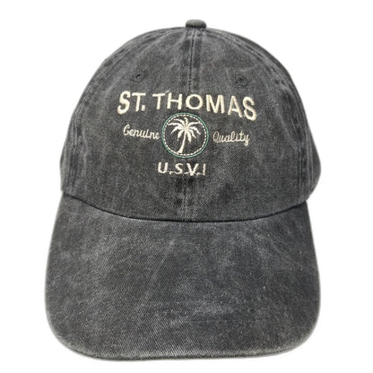 Youth Athletics St. Thomas USVI Palm Tree Gray Baseball Cap Hat OSFM Slideback