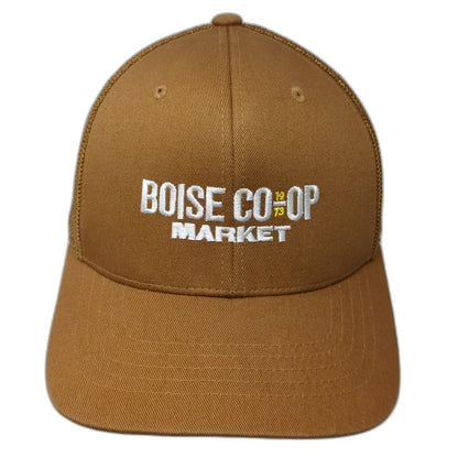 Carhartt Trucker Hat Brown One Size Boise Co-op Market Mesh Snapback Logo 1973
