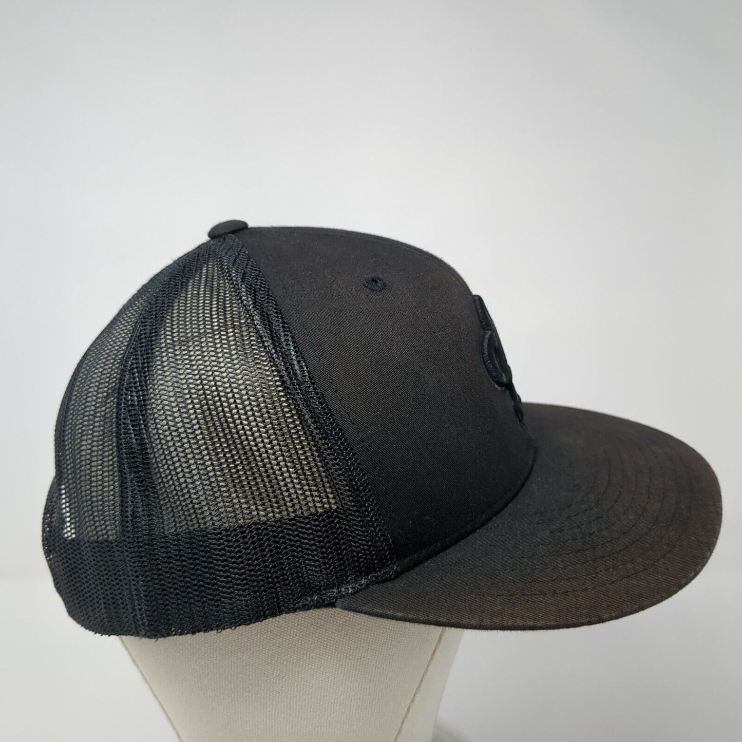 Pacific Headwear Snapback Trucker Hat Black OS Adjustable D-Series Mesh Back