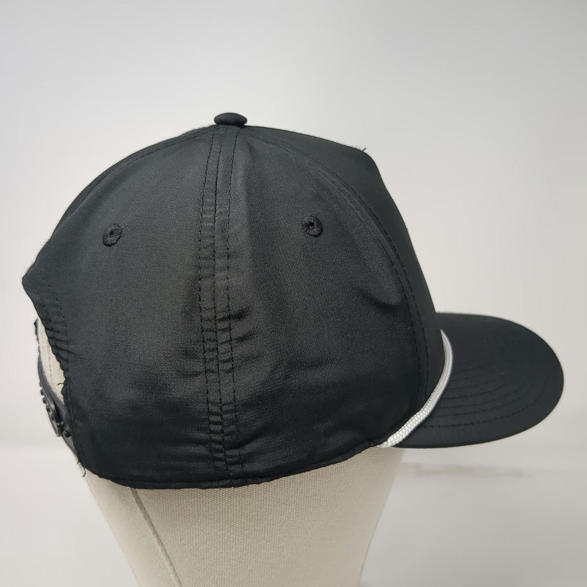 Miura 5 Panel Black Hat OSFM Rope Detail Crossed Katana Golf Snapback Polyester