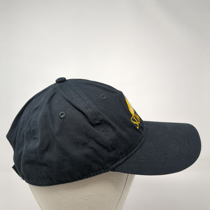 Summit Strapback Hat Black OS Adjustable Embroidered 6 Panel Port & Company