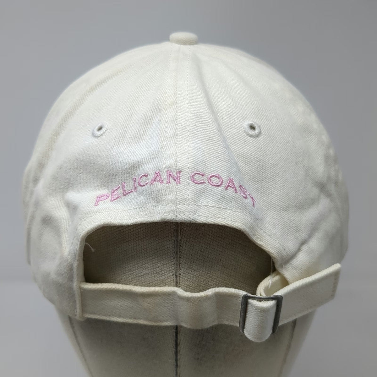 Pelican Coast Baseball Cap White One Size Logo Embroidered Slideback Cotton hat