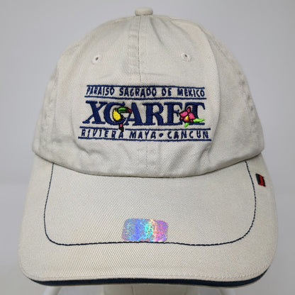 Xcaret Baseball Cap Beige OSFM Riviera Maya Cancun Mexico Toucan Slideback Hat