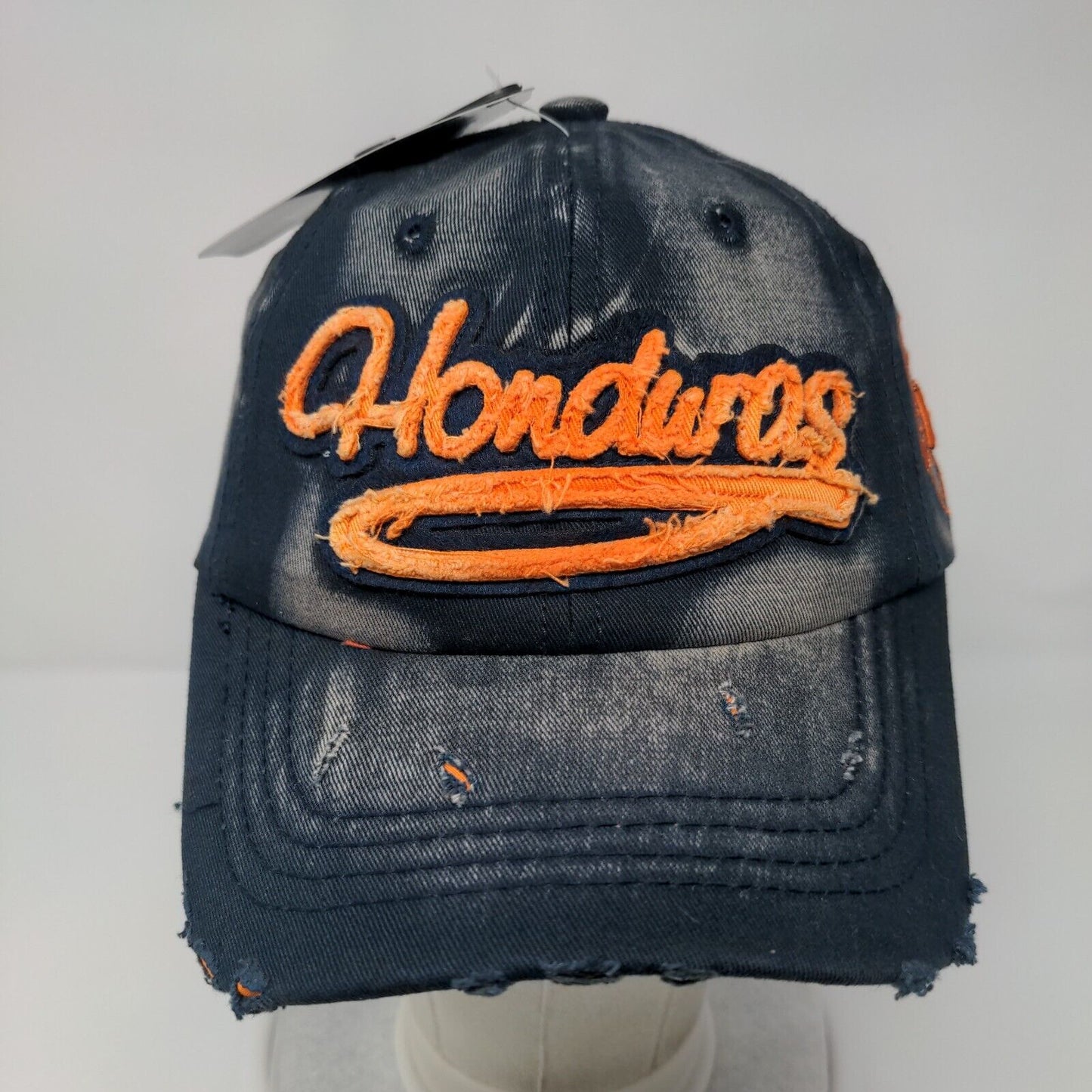 Honduras Roatan Slideback Hat Blue OS Adjustable Distressed W/Tags Lucky 7 USA