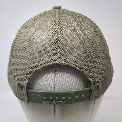 Richardson Trucker Hat Green Gold White One Size Mesh Back Snapback Silver Creek