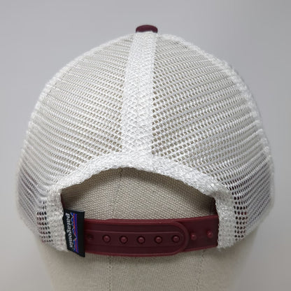Patagonia Trucker Hat Red One Size Mesh Back Snapback Mountain Logo Adjustable