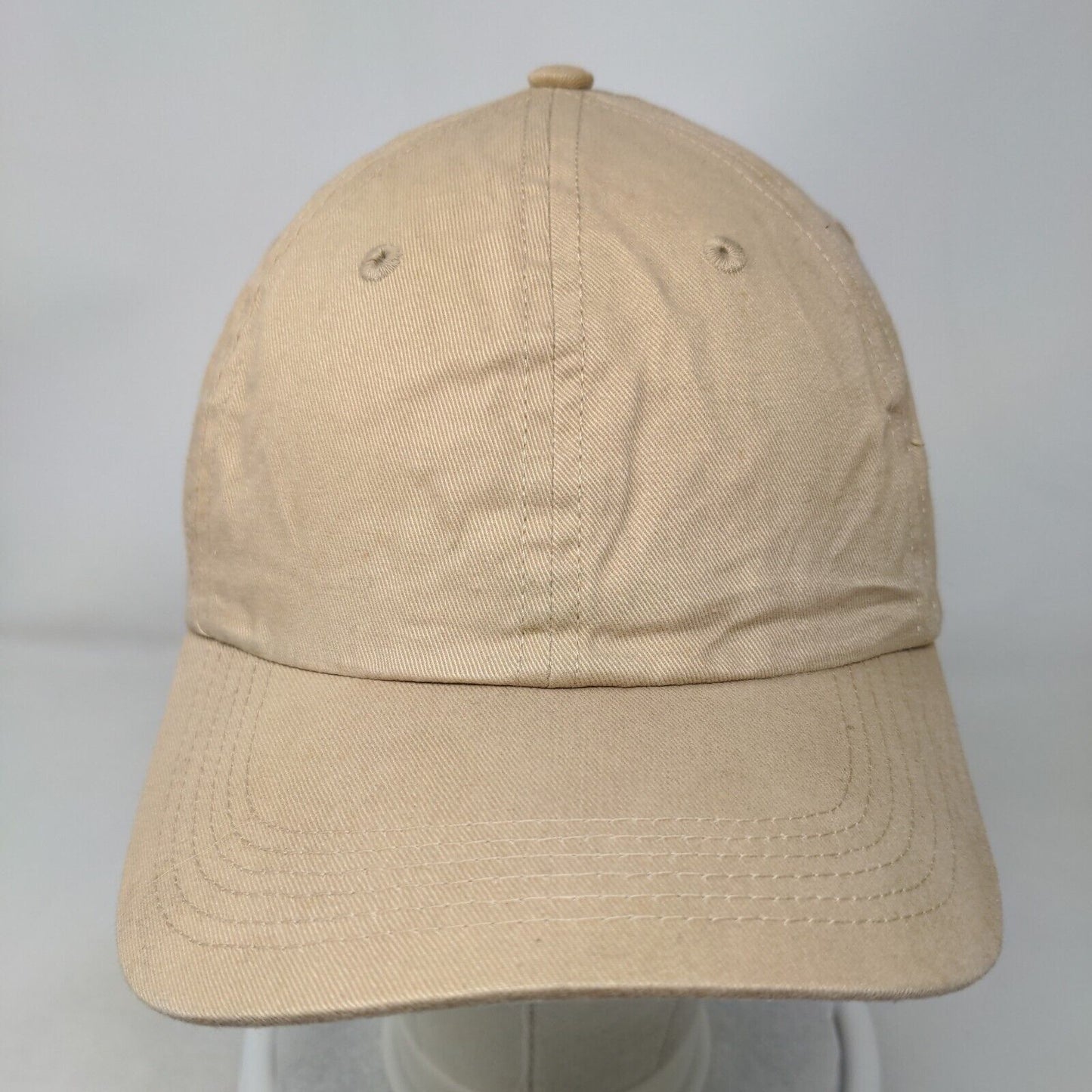 Living With It Aventis Strapback Hat Tan One Size Embroidered Adjustable