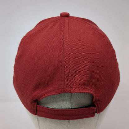 Unbranded Strapback Hat Red One Size Adjustable Lightweight 6 Panel Blank