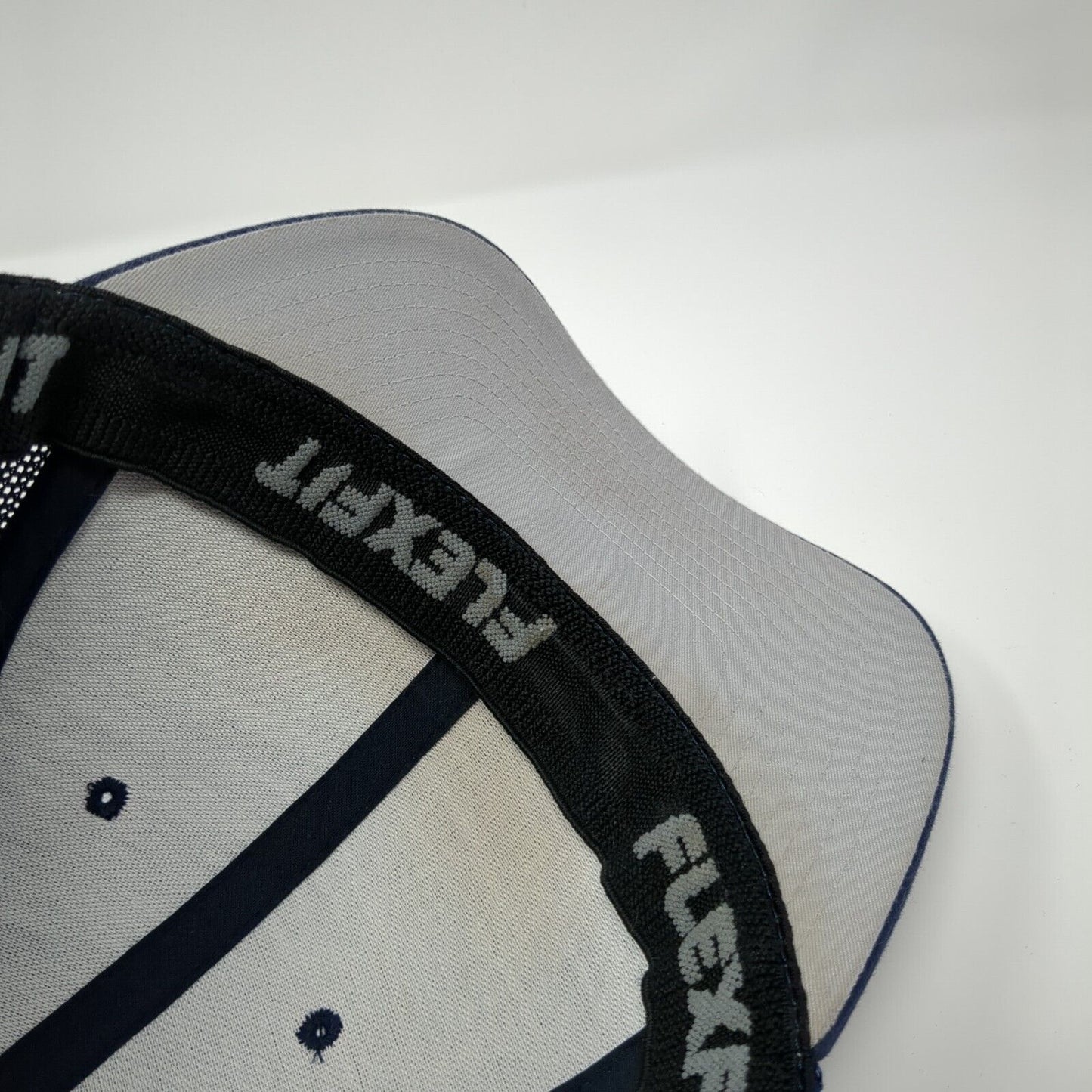 Port Authority Fitted Trucker Hat Blue L/XL Flexfit Mesh Back 6 Panel Blank