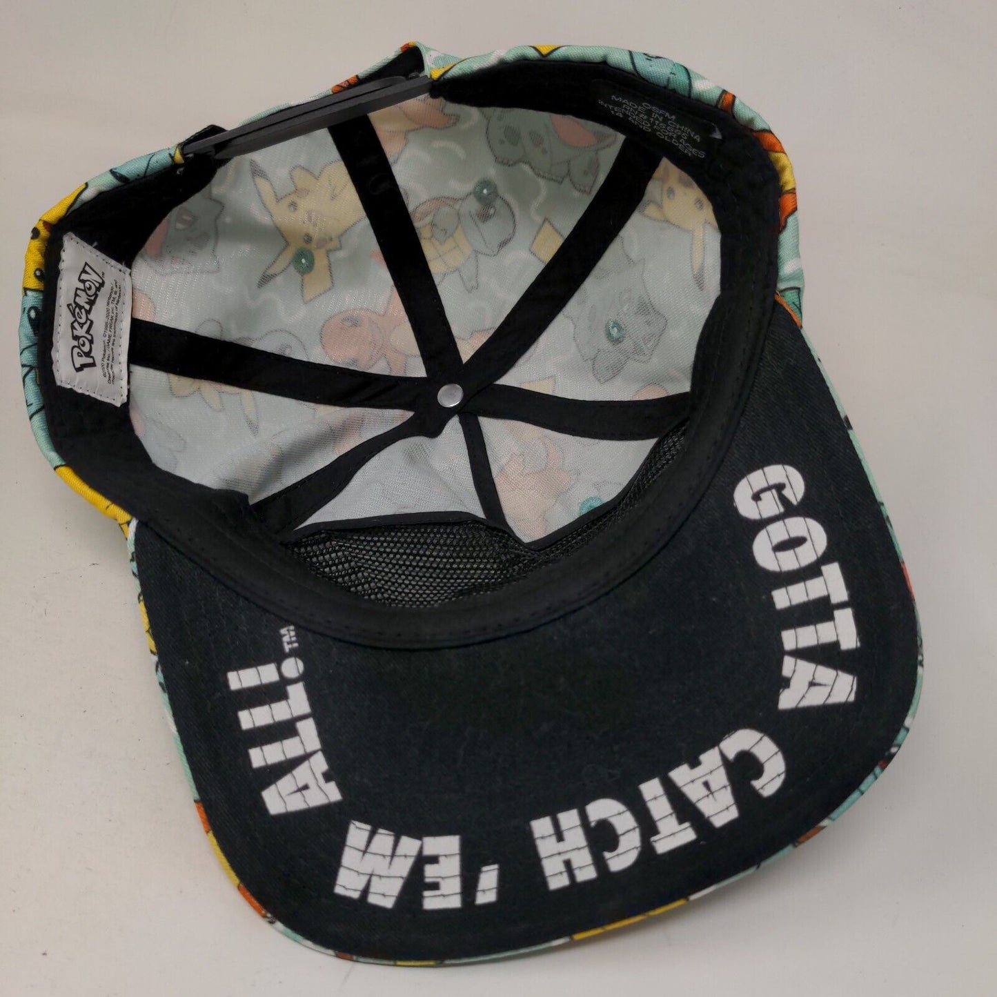 Pokemon All Over Character Snapback Hat Multi OSFM Gotta Catch 'Em All!
